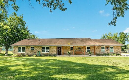 5.78 Fully Fenced Acres, 3/3 Brick Home w/3-Car Garage, 4 Stalls, Lighted Arena, Workshop, Oversized Carport