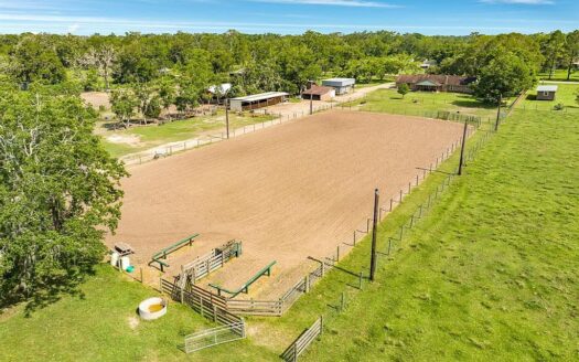 5.78 Fully Fenced Acres, 3/3 Brick Home w/3-Car Garage, 4 Stalls, Lighted Arena, Workshop, Oversized Carport
