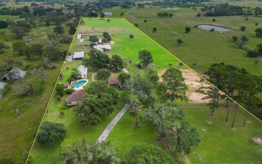 12 Acres, 4/3 Home w/Outdoor Kitchen & Pool, Guest House, 5-Stall Barn, Arena, 2 Cattle Barns, Chicken Barn, Equip Shed, RV Cover w/Plug